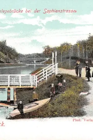 Popularny Duitsland Lubeck Canal-Partie mit Anlegebrucke bei der Sophienstrasse Deutschland Europa HC41566