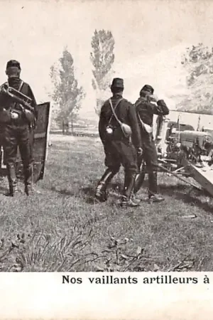 Frankrijk Nos vaillants artilleurs a l'oeuvre Artillerie Franse soldaten bij de kanonnen Militair WO1 1914-1918 France Europa HC41468 Ostatnia szansa