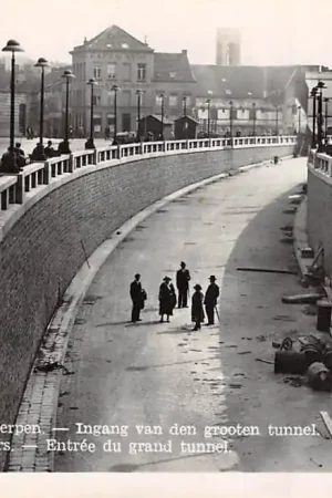 België Antwerpen Ingang van den grooten tunnel 1933 Europa HC41454 Autentyczny