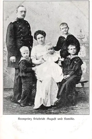 Duitsland Kronprinz Friedrich August und Familie Konig Albrecht von Sachsen Deutschland Koningshuis Europa HC41077 Autentyczny
