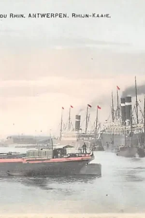 België Antwerpen Rhijn-Kaaie Anvers La Quai du Rhin Europa Scheepvaart Schepen HC40829 Zamów teraz