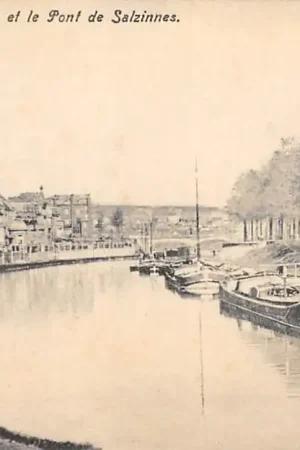 Tani België Namen Namur La Sambre et le Point de Salzinnes Binnenvaart schepen Scheepvaart Europa HC40662