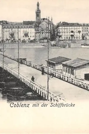 Duitsland Koblenz Coblenz mit der Schiffbrucke Schepen Scheepvaart 1900 Deutschland Europa HC40635 Bezpieczna płatność