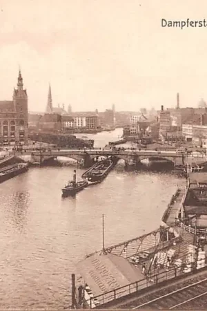 Promocja Duitsland Berlin Dampfer station Jannowitzbrucke Sleepboot Scheepvaart Spoorwegen Deutschland Europa HC40482