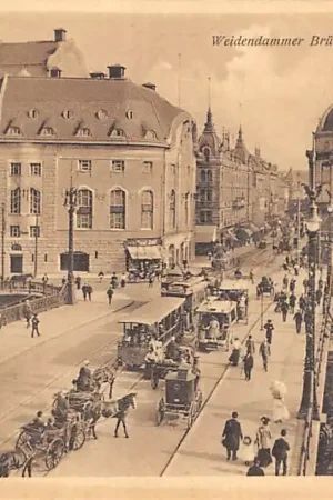 Duitsland Berlin Weidendammer Brucke mit der Komischen Oper Tram Paard en wagen 1908 Deutschland Europa HC40479 Szybka dostawa