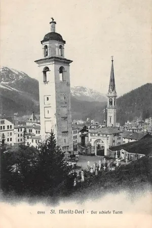 Nowość Zwitserland St. Moritz - Dorf Der schiefe Turm Schweiz Switzerland Suisse Europa HC39425
