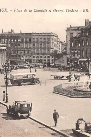 Wysoka jakość Frankrijk Bordeaux Place de la Comedie et Grand Theatre Auto Bus France Europa HC39291
