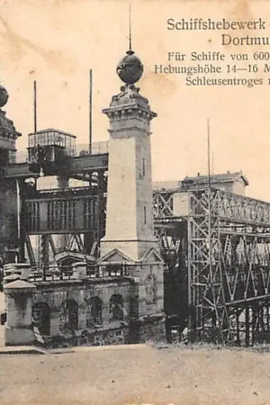 Duistland Henrichenburg Schiffshebewerk am Dortmund-Ems-Kanal 1906 Sleepboot Scheepslift Binnenvaart schepen Scheepvaart Deutschland Europa HC39213 Popularny