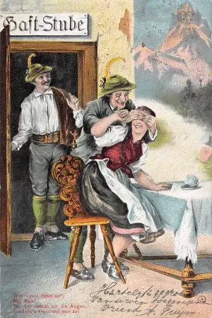 Fantasie Vintage Humor Illustrator EK Wer wards denn sei' Mei Bua Cartoon 1905 Österreich Austria Osterreich Europa HC38973 Ostatnia szansa