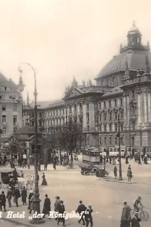 Wysoka jakość Duitsland München Justispalast und Hotel der Koningshof Tram Deutschland Europa HC38852