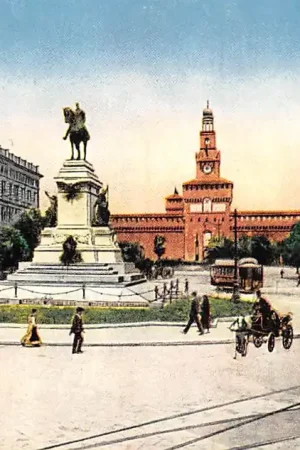 Italië Milano Largo Cairoli e Mon. a Garibaldi Tram Italia Europa HC38788 Autentyczny