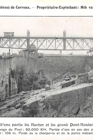 België Sprimont Carrières de Petit-Granit (Pierre Bleue) De Correux Proprietaire-Exploitant Mth. van Roggen Vue d'une partie du rocher et du grand Pont-Roulant Europa HC38628 Promocja
