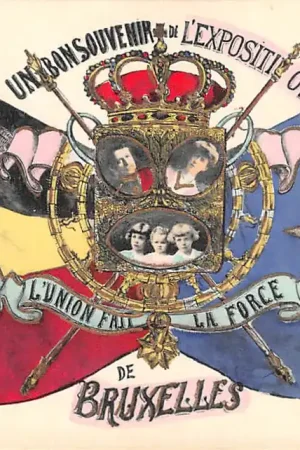 Oryginalny België Brussel Exposition de Bruxelles 1910 Souvenir Koningshuis Europa HC38014