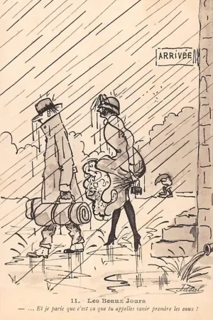 Promocja Frankrijk Cartoon Les Beaux Jours Et je parie que est ca que tu appelles venir prendre les Eaux! Cartoon 1927 France EuropaHC37744