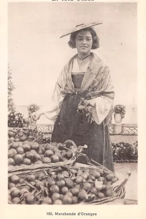 Zamów teraz Frankrijk La Cote d'Azur Marchande d'Oranges Sinaasappelverkoopster France Europa HC37740