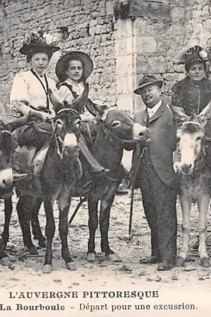 Darmowa dostawa Frankrijk La Bourboule Depart pour une excursion L'Auvergne Ezeltje rijden1919 France Europa HC37704