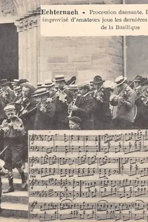 Nowość Luxemburg Echternach Procession dansante Le Corps de musique improvise d'amateurs ... sortie de la Basilique Luxembourg EuropaHC37440