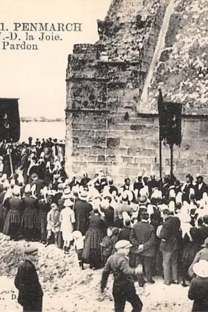 Autentyczny Frankrijk Penmarch Le Finistere La Chapelle de N.-D. la Joie Un jour de Pardon France Europa HC37388