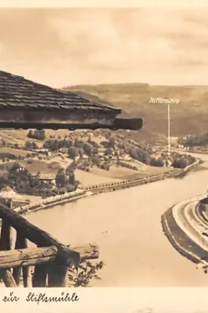 Tylko dziś Duitsland Blick vom Storchennest zur Stiftsmuhle im Neckartal bei Heidelberg 1938 Deutschland Europa HC36045