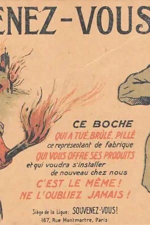 Zwrot pieniędzy Frankrijk WO1 19-1918 Souvenez-Vous! Ce Boche qui a tue, brule, pille ce representant de fabrique ... France Europa HC35832