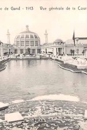 Autentyczny België Gent Exposition Universelle de Gand 1913 Vue Generale de la Cour d\\u2019Honneur et des Bassins Europa HC35863
