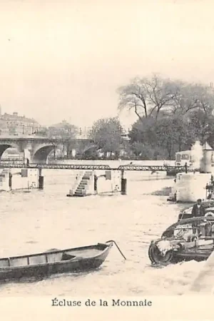 Ostatnia szansa Frankrijk Paris Ecluse de la Monnaie met stoomschip Schepen Scheepvaart France Europa HC35302