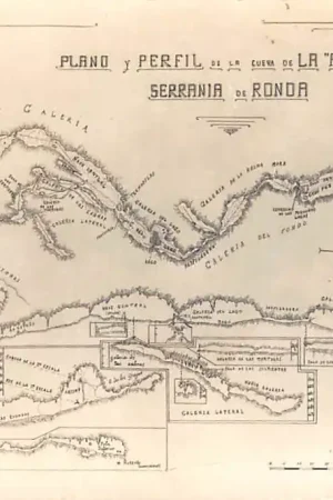 Italië Plano Perfil de la cueva de La Pileta Serrania de Ronda Fotokaart Italia Europa HC35296 Oferta