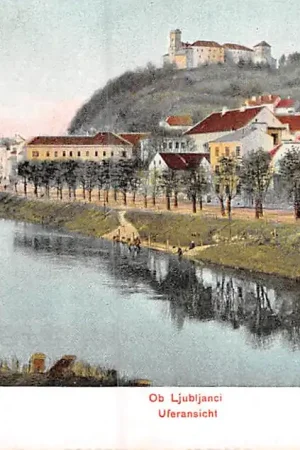 Rabat Slovenië Ljubljana ob Ljubljanci Laibach Uferansicht Slovenia Europa HC35084