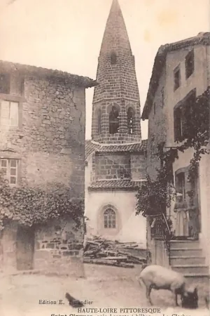 Frankrijk Saint-Cirgues pres Lavoute-Chilhac Le Clocher France Europa HC35067 Oryginalny