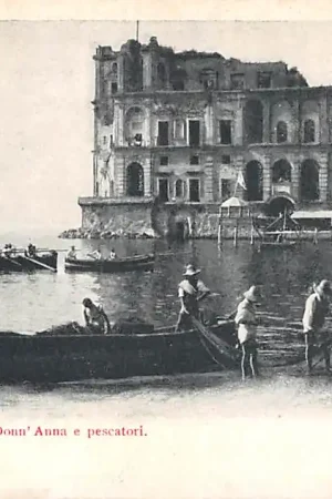 Darmowa dostawa Italië Napoli Palazzo Donn' Anna e pescatori Vissers 1900 Italia Europa HC35045