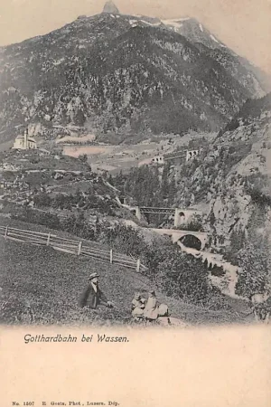 Zwitserland Gotthardbahn bei Wassem Spoorwegen Schweiz Suisse Switzerland Europa HC35036 Rabat