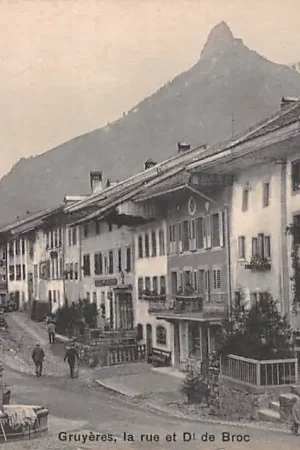 Zwitserland Gruyeres la rue et Dt de Broc Schweiz Suisse Switzerland Europa HC35029 Nowość
