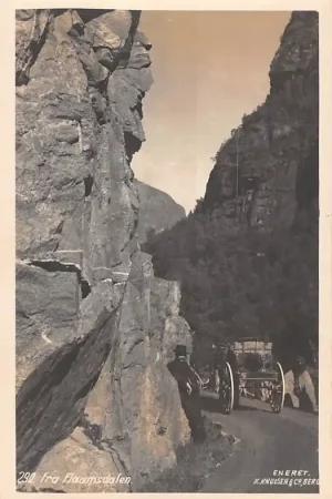 Darmowa dostawa Noorwegen fra Flaamsdalen Paard en wagen Fotokaart Norge Norway Europa HC34974