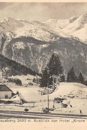 Tani Zwitserland Kurort Badgastein Rathausberg 2683 m Ausblick von Hotel Krone met spoorlijn Schweiz Suisse Switzerland Europa HC34938 HC34939