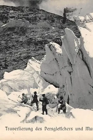 Tani Zwitserland Pontresina Traverfierung des Persgletschers und Munt Pers 1908 6 stempels filatelie Schweiz Suisse Switzerland Europa HC34866