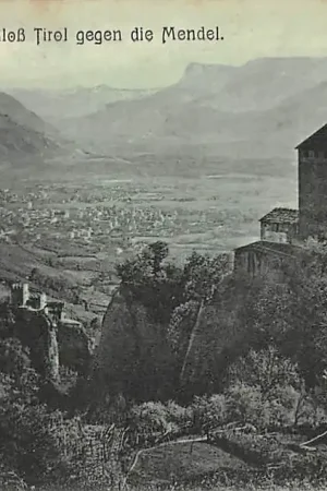 Italië Mendola Mendl Meran Schloss Tirol gegen die Mendel Italia Europa HC34699 Autentyczny