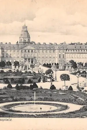 Duitsland Karlsruhe Schloss mit Schlossplatz Deutschland Europa HC34692 Autentyczny