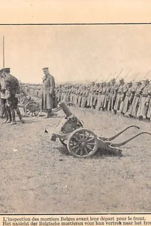 Bezpieczna płatność België WO1 1914-1918 Het nazien der Belgische mortieren voor hun vertrek naar het front Militair Europa HC34391