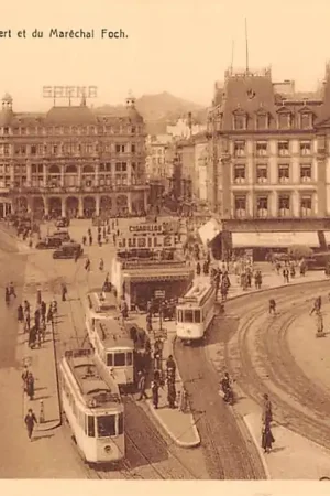 Premium België Luik Place St. Lambert et du Marechal Foch Tram en auto Europa HC34318