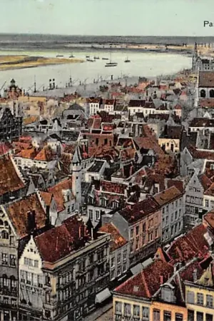 Autentyczny België Antwerpen Panorama en de Schelde Anvers Panorama et l'Escaut 1910 Europa HC34110
