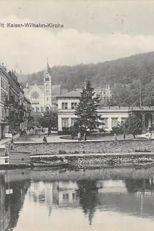 Popularny Duitsland Bad Ems Badehaus mit Kaiser-Wilhelm-Kirche 1908 Deutschland Europa HC34061