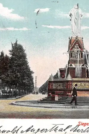 Oryginalny Duitsland Sieges-Allee mit Rolandbrunnen 1903 Deutschland Europa HC33952