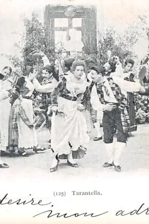 Italië Tarantella Napoli 1901 Klederdracht Italia Europa Vintage HC33881 Kup teraz