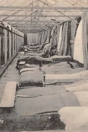 Ostatnia szansa Gouda Vluchtelingen-Kamp der Belgen Familie-Slaapzaal Graaf Florisweg 1914-1918 WO1 België HC33790