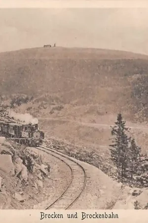 Szybka dostawa Duitsland Brocken uns Brockenbahn met stoomtrein Spoorwegen Treinen Deutschland Europa HC33274