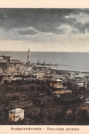 Italië Sampierdarena Panorama parziale 1935 Lighthouse Italia Europa HC33256 Ostatnia szansa