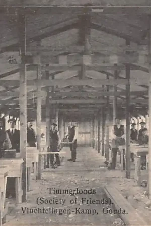 Gouda Vluchtelingen-Kamp der Belgen Timmerloods Society of Friends Graaf Florisweg 1914-1918 WO1 België HC31856 Oferta limitowana