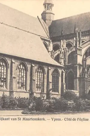 Tylko dziś België Ieper Yper Zijkant van Sint Maartenskerk Ypres Cote de l'eglise St Martin 1900 Europa HC31611