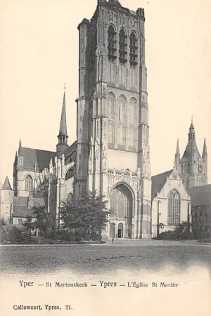 België Ieper Yper Sint Martenskerk Ypres L'Eglise St Martin 1900 EuropaHC31603 Wysoka jakość