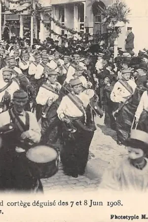 Belgie Oostende Ostende Grand cortege deguise des 7 et 8 Jun 1908 Cavalerie Nationale Europa HC31515 Tylko dziś